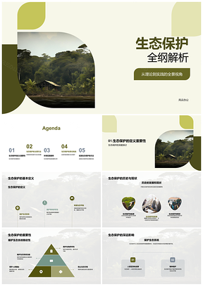 2025生态保护生物多样性恢复与国家公园管理亚马逊雨林珊瑚礁PPT模板