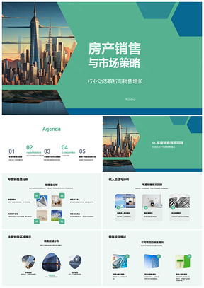2025房产销售市场策略技术政策需求摩天楼动态PPT模板