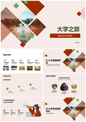 2025大学之旅升学教育文化礼仪成长专业选择PPT模板