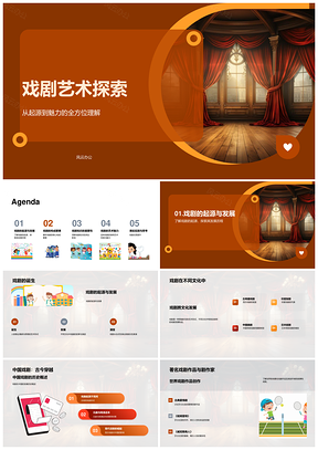 2025中国戏剧艺术起源发展要素名作探析PPT模板