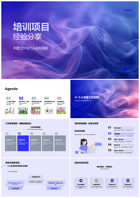 2025培训项目经理年度经验亮点与成长回顾PPT模板