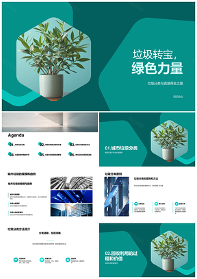 2025城市垃圾分类回收促环境可持续发展PPT模板