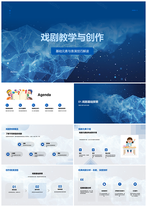 2025戏剧教学创作表演元素经典解析PPT模板