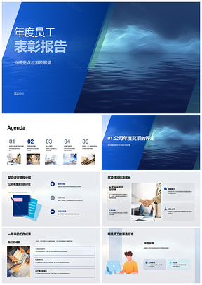 2025年度员工表彰业绩亮点激励展望奖项评定流程标准员工贡献发展成长PPT模板
