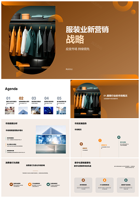 2025服装业数字化营销战略应变市场持续领先PPT模板