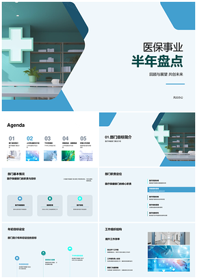 2025医保医疗保健年中业务发展成果总结PPT模板