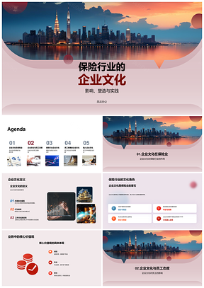 2025保险企业文化核心价值观实践影响员工效率保单PPT模板