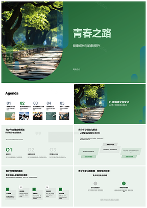 2025青少年身心成长应对挑战健康高效社交之路PPT模板