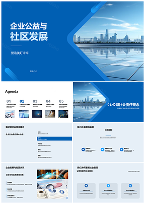 2025企业公益投资教育就业促进社区发展PPT模板