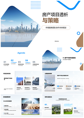 2025摩天大楼房产项目进度团队协作问题与未来规划PPT模板
