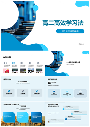 2025高二高效学习法SQ3R费曼提问时间管理PPT模板