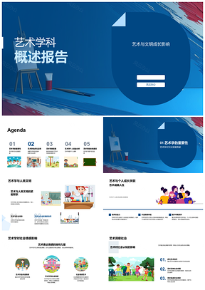 2025艺术学科多领域与文明个人社会情感发展PPT模板