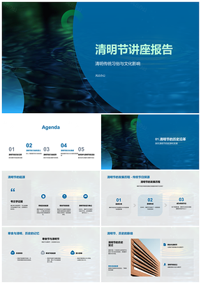 2025清明节起源习俗文化影响讲座PPT模板
