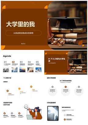 大学生涯挑战自我成长学习研究实践PPT模板