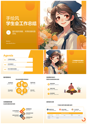 2025女生毕业季学生会AI艺术工作总结PPT模板