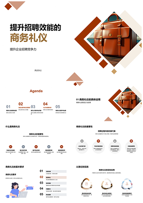 2025商务礼仪提升企业招聘效能竞争力PPT模板