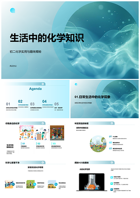 2025日常烹饪清洁化学反应与元素应用PPT模板