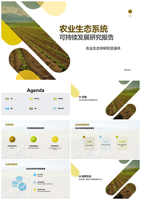 农业生态系统可持续发展农田实地研究PPT模板