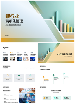 2025银行业精细化管理业绩回顾未来规划主管高管重点方向趋势图表PPT模板