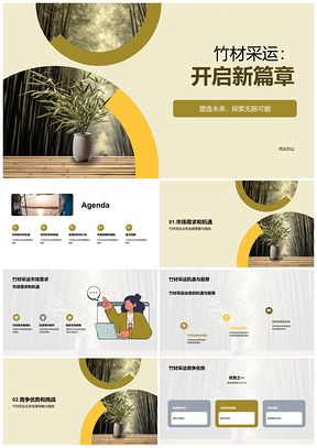 竹材采运业务发展策略与机遇挑战PPT模板