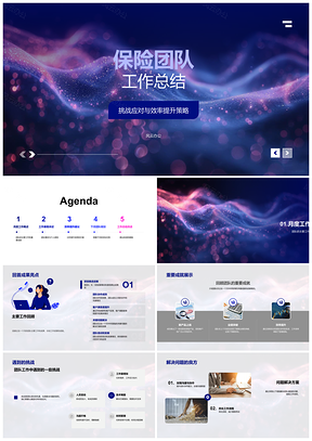 保险团队效率策略挑战应对及表现总结PPT模板