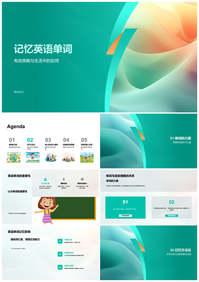 英语单词高效记忆策略创意应用PPT模板