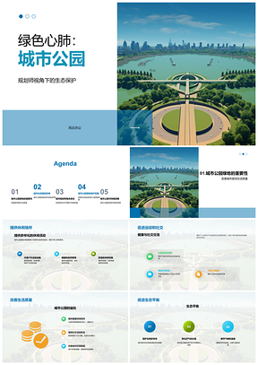 2025城市公园绿地护生态多元休闲促健康社交PPT模板