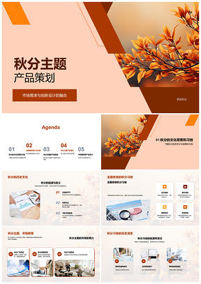 2025秋分习俗秋叶创新设计产品策划需求PPT模板