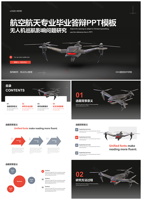 2025红黑3D扁平风航空航天毕业答辩PPT模板