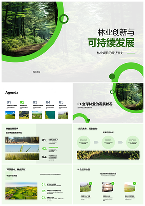 2025林业创新驱动经济环保可持续发展PPT模板