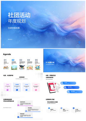 社团年度活动领导协作技能发展流程规划PPT模板
