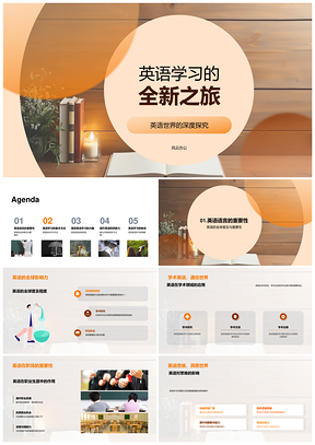 英语学习全球学术职业思维文化语法听说读写PPT模板