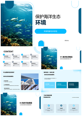 2025环保专家中学生共护海洋生态系统重要性PPT模板