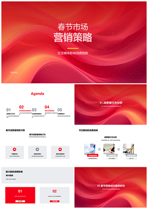 春节市场营销消费习惯粉丝参与病毒营销PPT模板