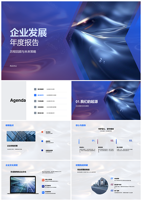 2025企业发展年报文化策略挑战成就团队贡献PPT模板