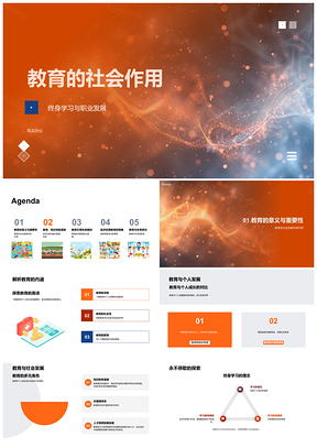 2025教育推动终身学习职业发展知识技能潜能全球人才PPT模板