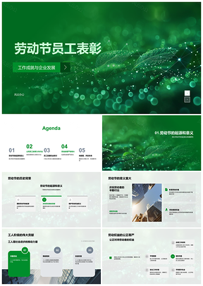 2025劳动节表彰员工贡献激励培训助发展PPT模板