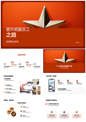2025明星员工晋升双路径绩效激励职业阶梯PPT模板