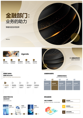 2025金融部门策略风控几何协同助业务发展PPT模板