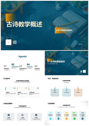 2025小学六年级古诗教学历史类型平仄节奏音乐性PPT模板
