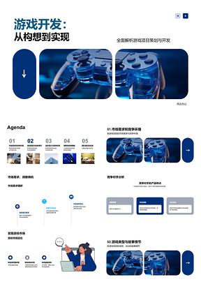 新游开发全流程团队市场竞品类型玩法控制器PPT模板