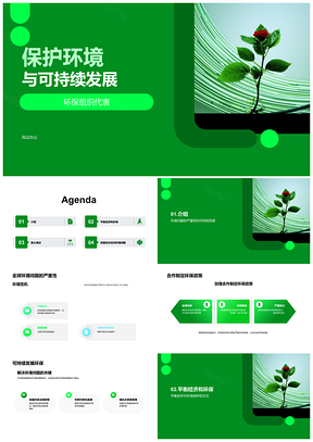 环保组织政要共策全球环境可持续发展PPT模板
