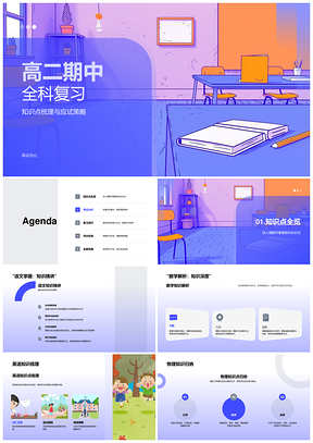 2025高二期中全科知识点梳理应试策略复习PPT模板