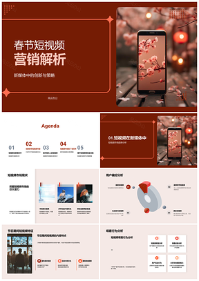 春节短视频营销趋势与传统元素创作解析PPT模板