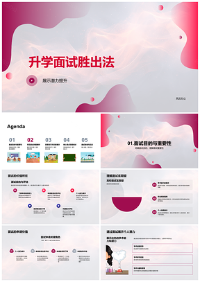 升学面试胜出展示潜力学术背景答案结构PPT模板