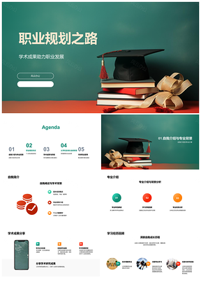 职业规划学术成果应用路线图PPT模板