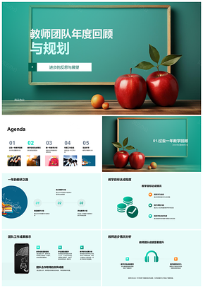 2025教师团队年度总结规划教学改进培训PPT模板