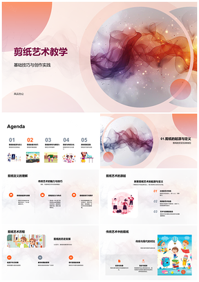 剪纸艺术教学基础技巧与创作实践PPT模板