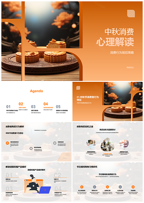 中秋月饼消费行为变迁营销策略产品设计PPT模板