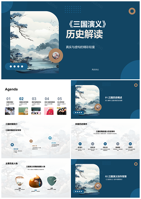 三国演义历史真实与虚构背景解析PPT模板